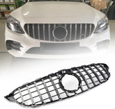 Front Bumper Grill Compatible With Mercedes Benz C Class W205 2019-2022 Front Bumper Grill W205 Grill Gtr Silver Lci